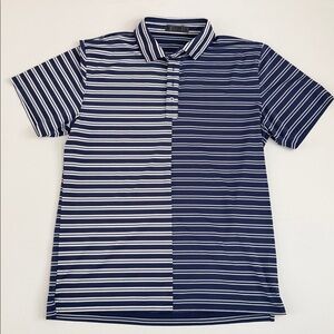 G/FORE Offset Striped blue /white stripes golf polo shirt XL